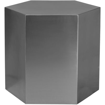 Hexagon Brushed Chrome End Table