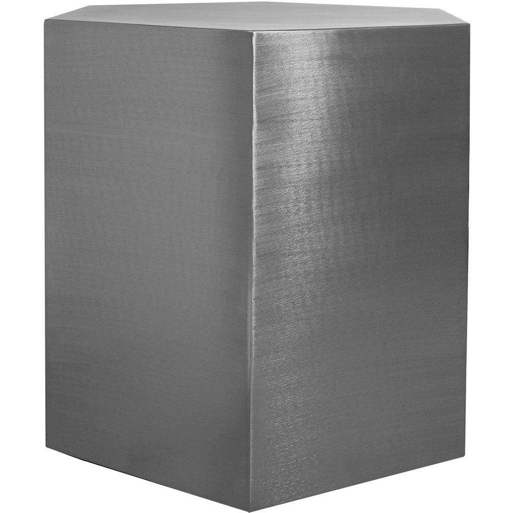 Hexagon Brushed Chrome End Table