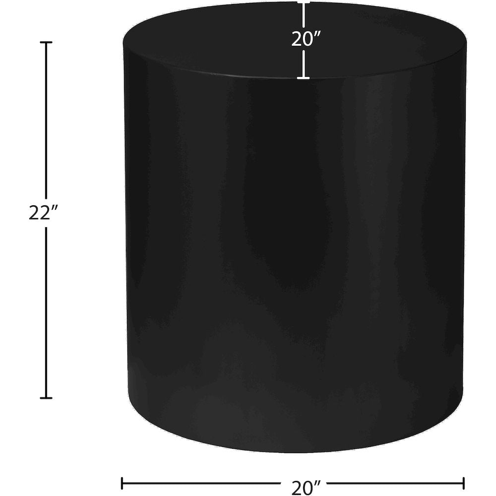 Cylinder Matte Black End Table