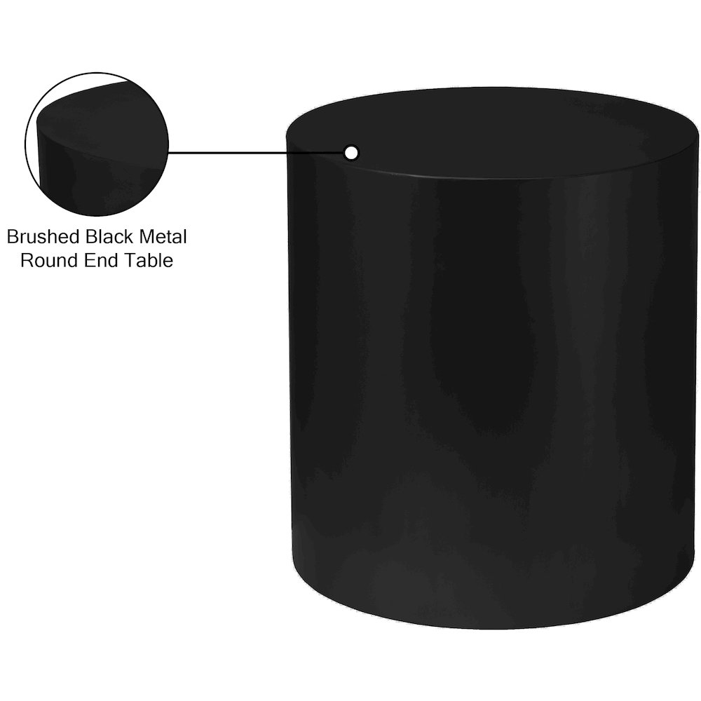 Cylinder Matte Black End Table