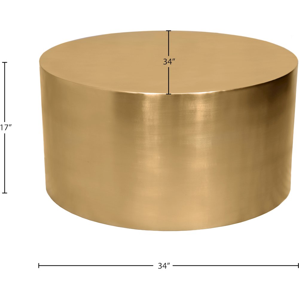 Cylinder Brushed Gold Coffee Table