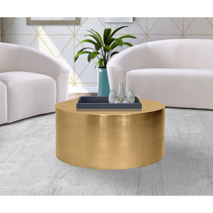 Cylinder Brushed Gold Coffee Table
