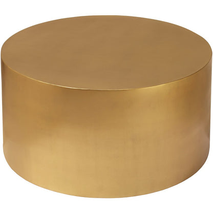 Cylinder Brushed Gold Coffee Table
