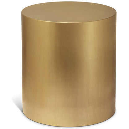 Cylinder Brushed Gold End Table