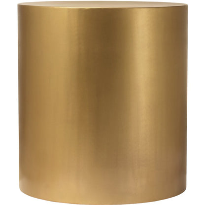 Cylinder Brushed Gold End Table