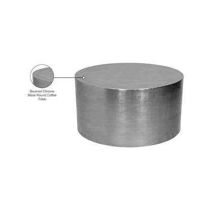 Cylinder Brushed Chrome Coffee Table