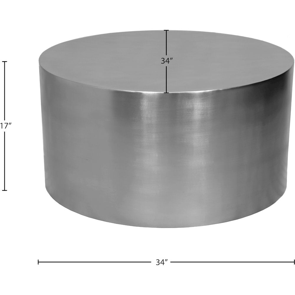 Cylinder Brushed Chrome Coffee Table