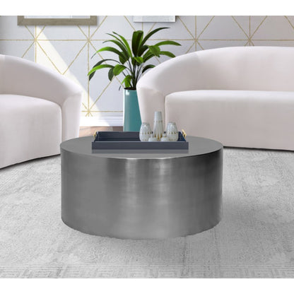 Cylinder Brushed Chrome Coffee Table