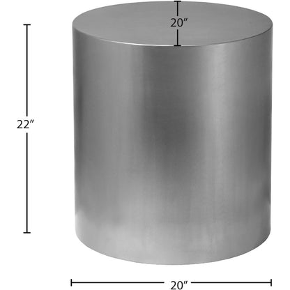 Cylinder Brushed Chrome End Table