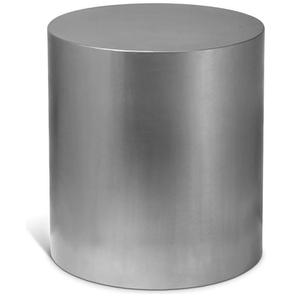 Cylinder Brushed Chrome End Table