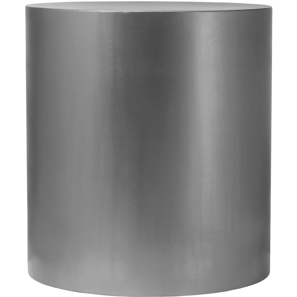 Cylinder Brushed Chrome End Table
