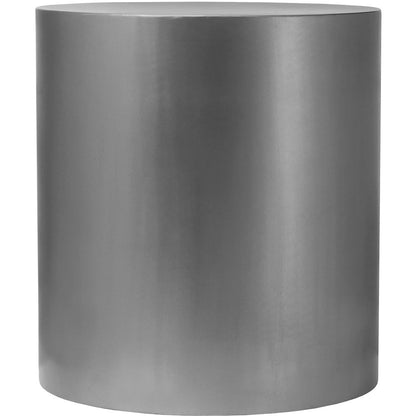 Cylinder Brushed Chrome End Table