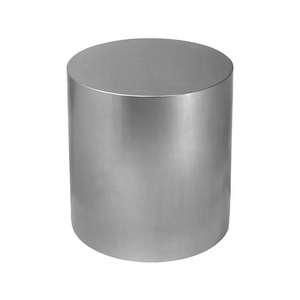Cylinder Brushed Chrome End Table