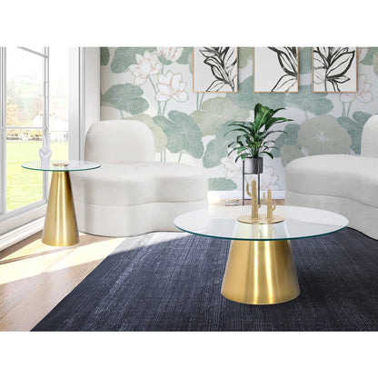 Glassimo Brushed Gold Coffee Table