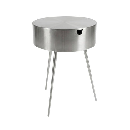 Silver Bedroom Nightstand with Contemporary Style and Sleek Finish