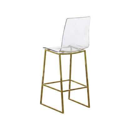 Lucite Polycarbonate Counter Stool with Gold Metal Frame