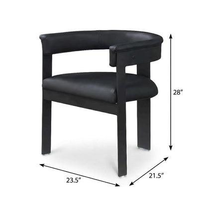 Matte Black Powder Coating Dining Chairs 2-Piece Set with Armrests