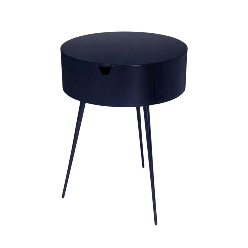 Navy Nightstand with Contemporary Finish and Stylish Design