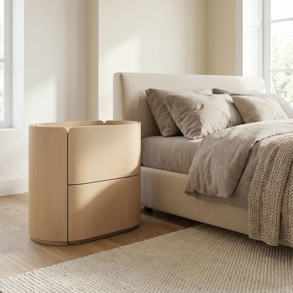 Bedroom Nightstand with Contemporary Finish for Storage