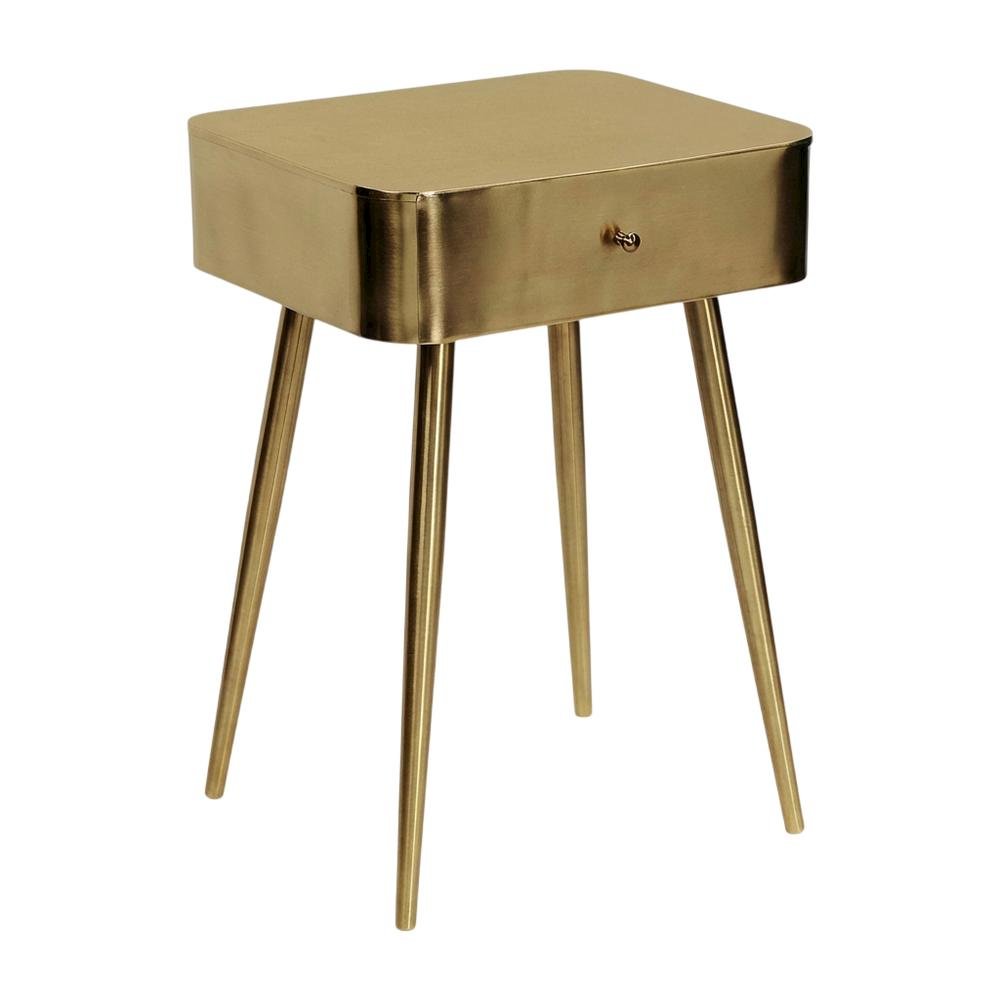 Brushed Gold Nightstand with Contemporary Style and Elegant Finish