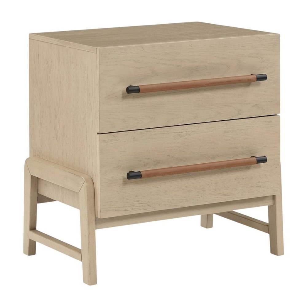 Leather Nightstand with Contemporary Finish