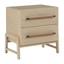 Leather Nightstand with Contemporary Finish
