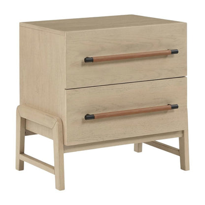 Leather Nightstand with Contemporary Finish