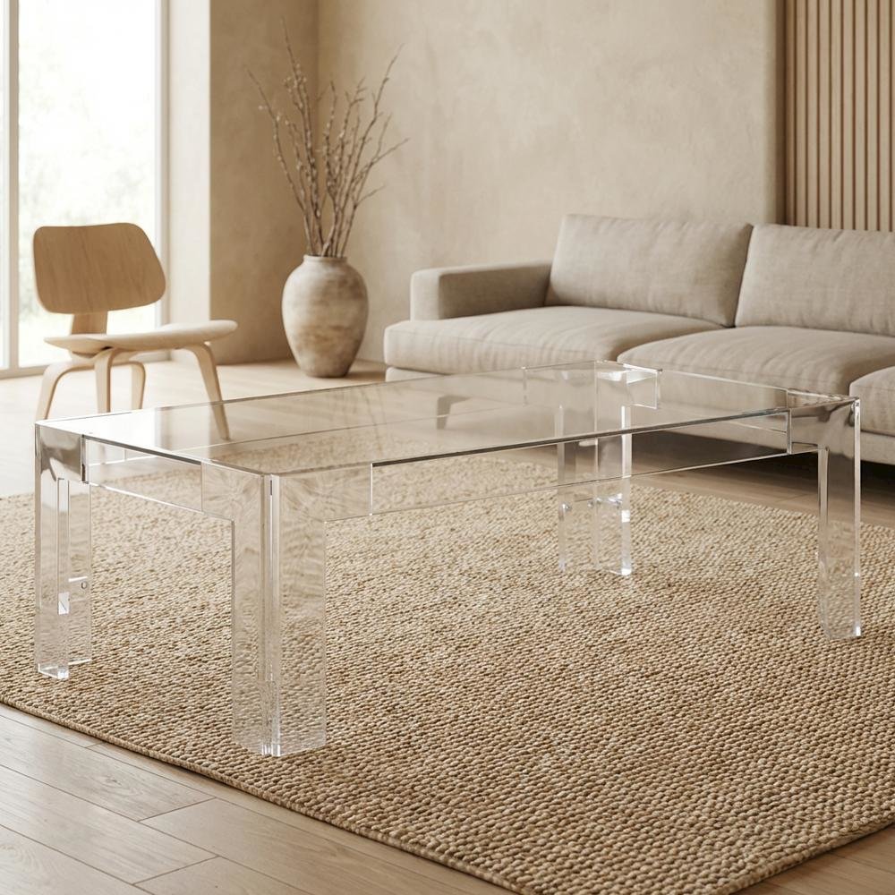 Contemporary Chrome Coffee Table with Sleek Finish and Modern Style