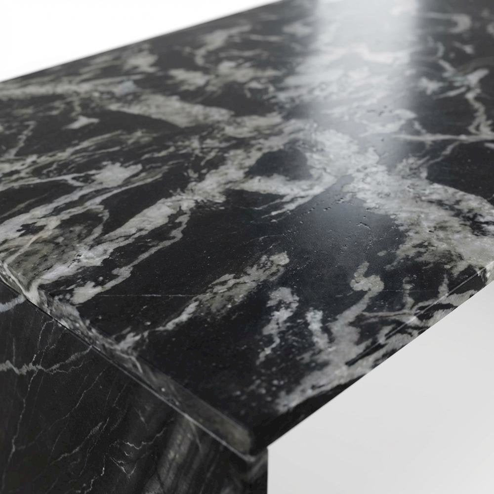 Black Marble Coffee Table with Contemporary Style, Durable Construction