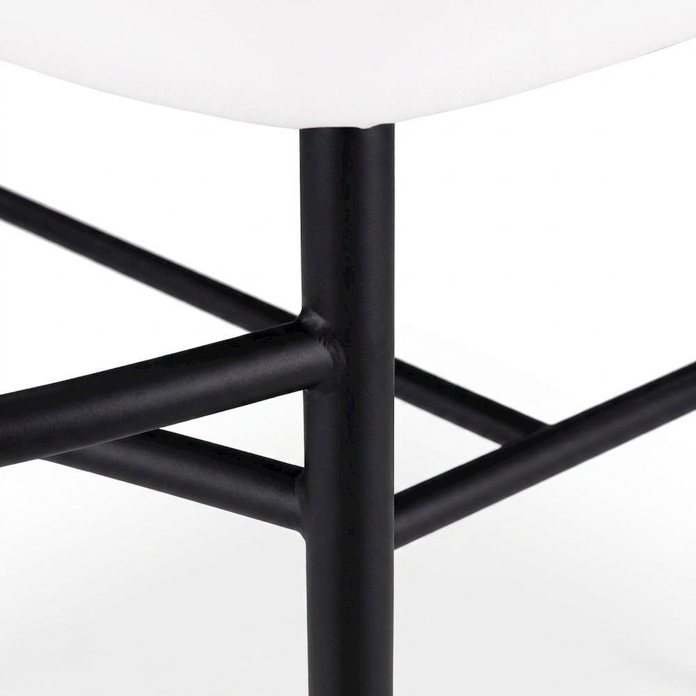Vegan Leather Counter Stools with Back, Kitchen Island, Off-White, Set of 2