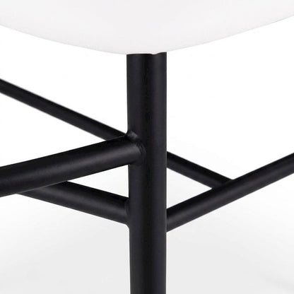 Vegan Leather Counter Stools with Back, Kitchen Island, Off-White, Set of 2
