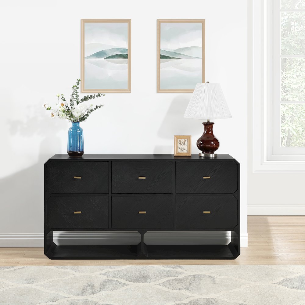 Parker Black Ash Veneer Dresser