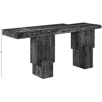 Anzio Black Oak Veneer And Solid Wood Console Table