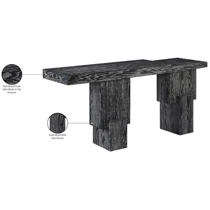Anzio Black Oak Veneer And Solid Wood Console Table