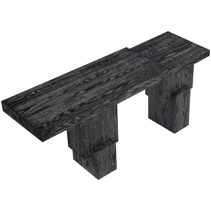 Anzio Black Oak Veneer And Solid Wood Console Table