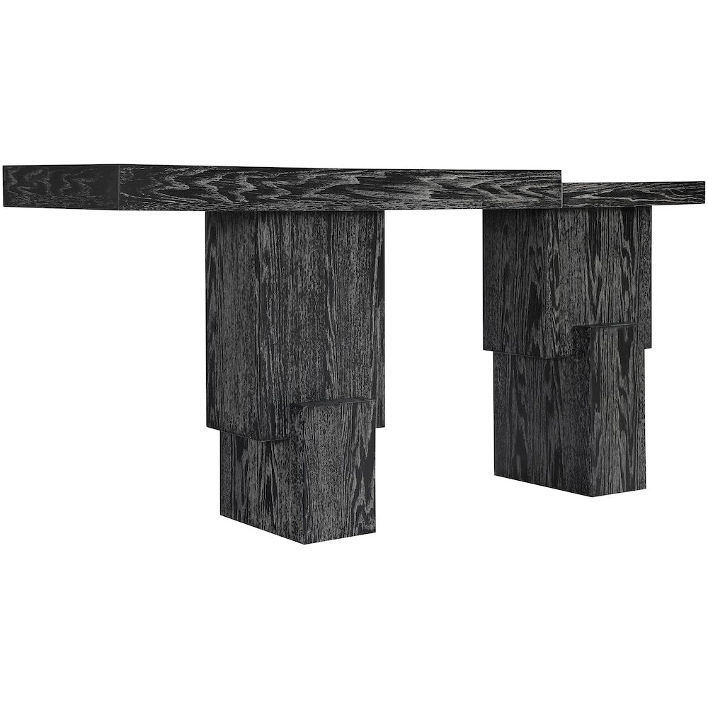Anzio Black Oak Veneer And Solid Wood Console Table