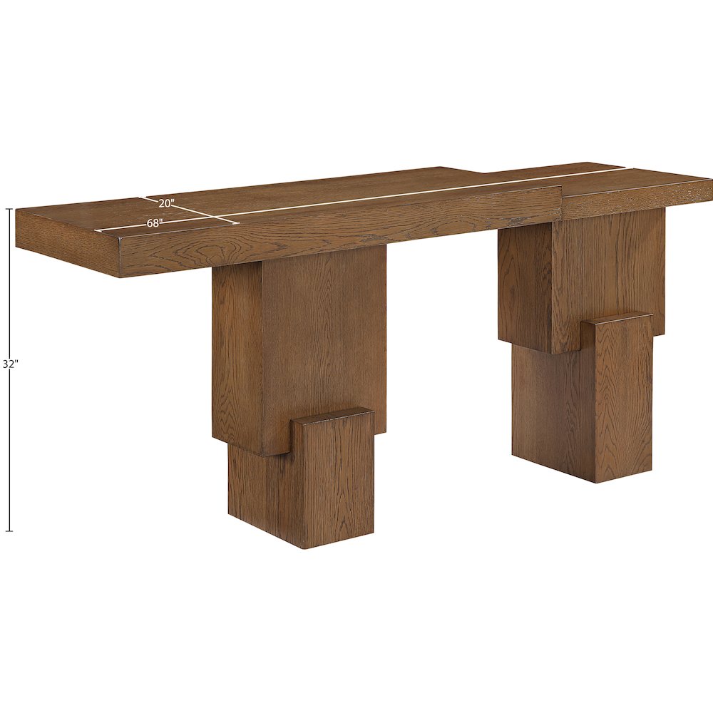 Anzio Brown Oak Veneer And Solid Wood Console Table