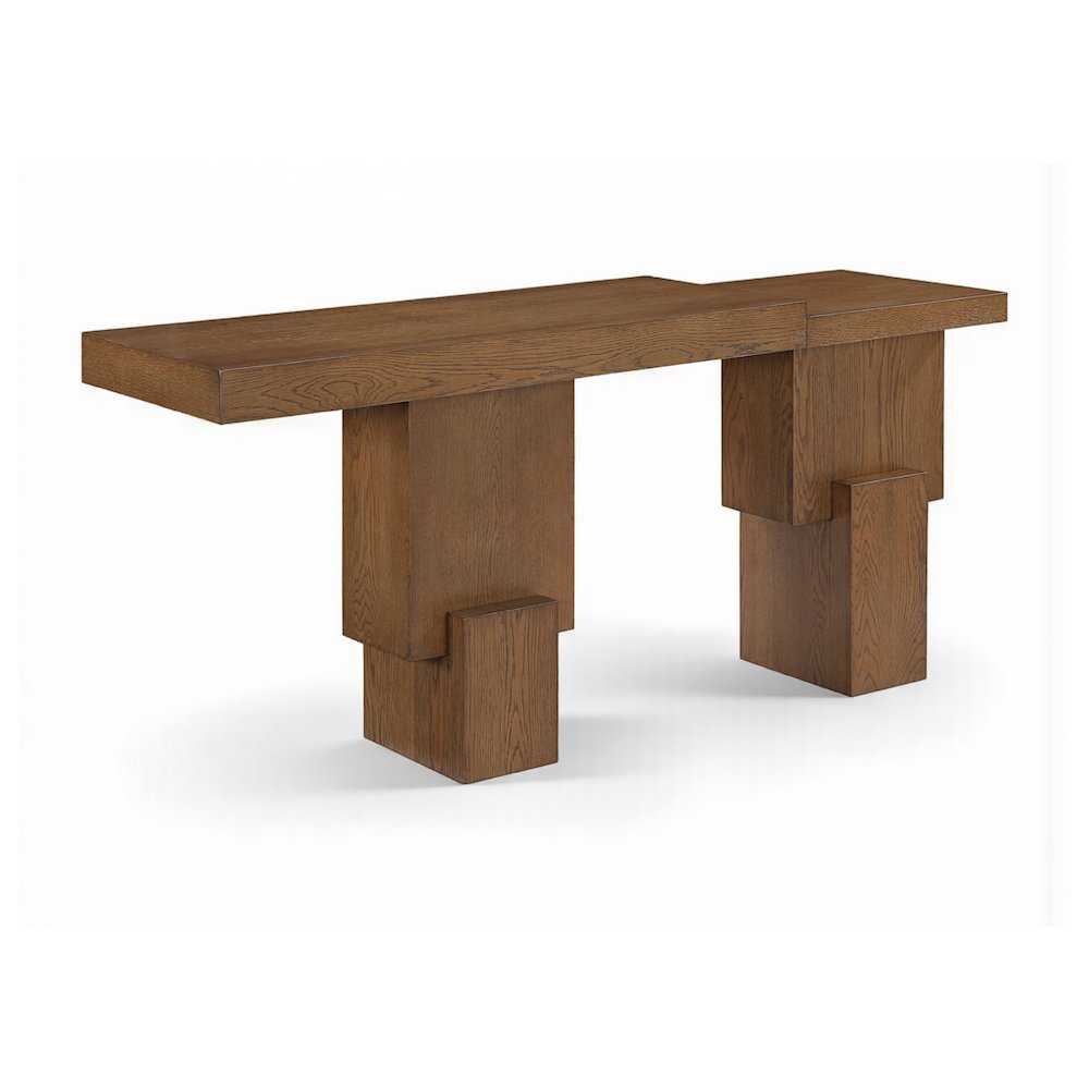 Anzio Brown Oak Veneer And Solid Wood Console Table