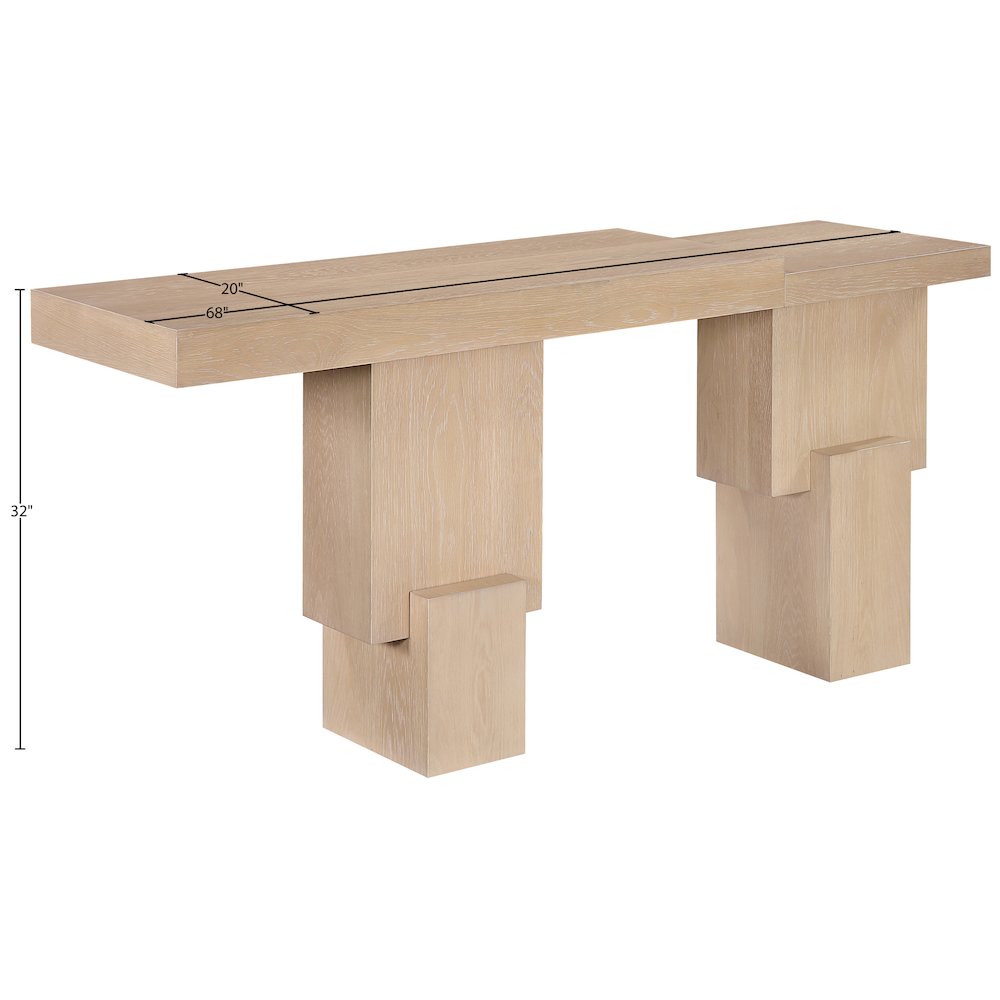 Anzio Natural Oak Veneer And Solid Wood Console Table