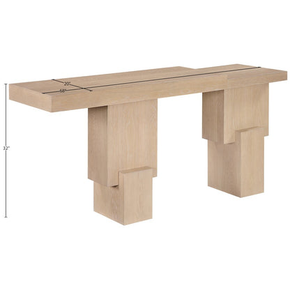 Anzio Natural Oak Veneer And Solid Wood Console Table