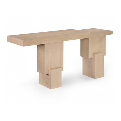 Anzio Natural Oak Veneer And Solid Wood Console Table