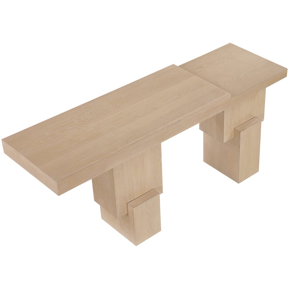 Anzio Natural Oak Veneer And Solid Wood Console Table