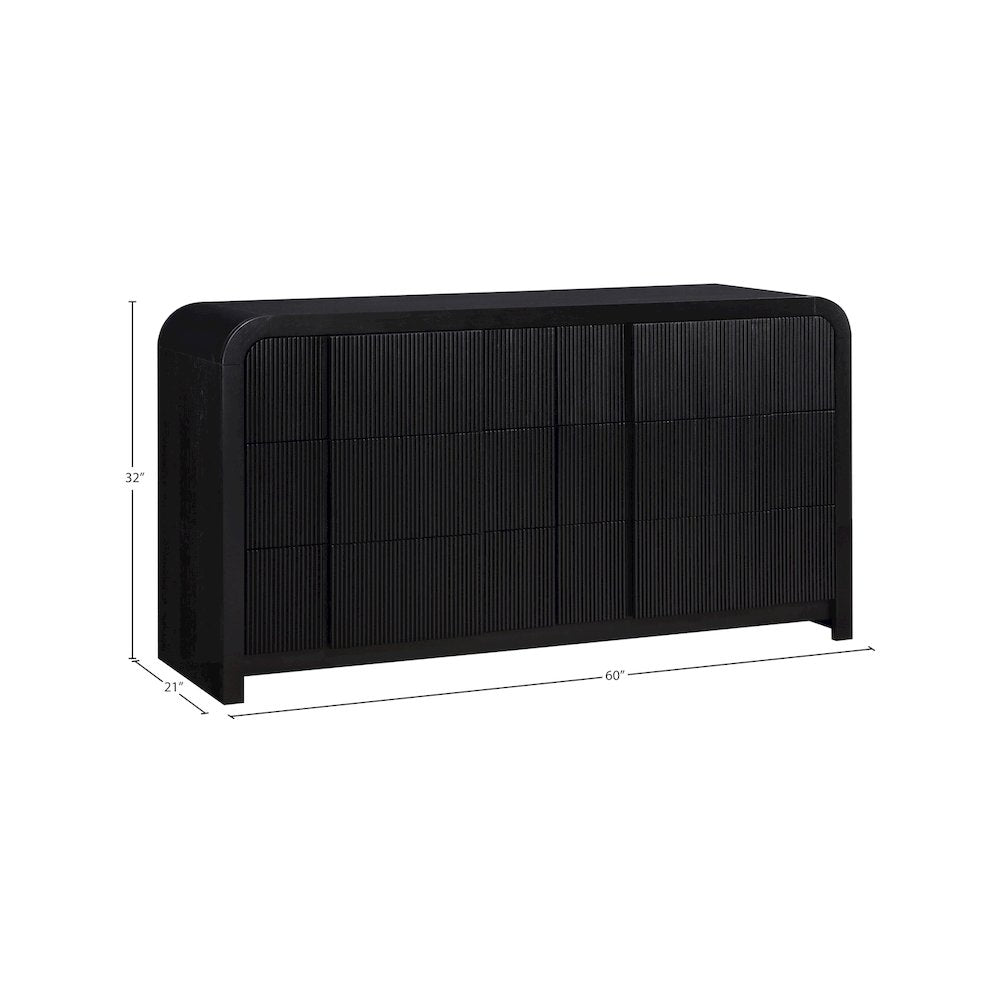 Fluted Black Dresser