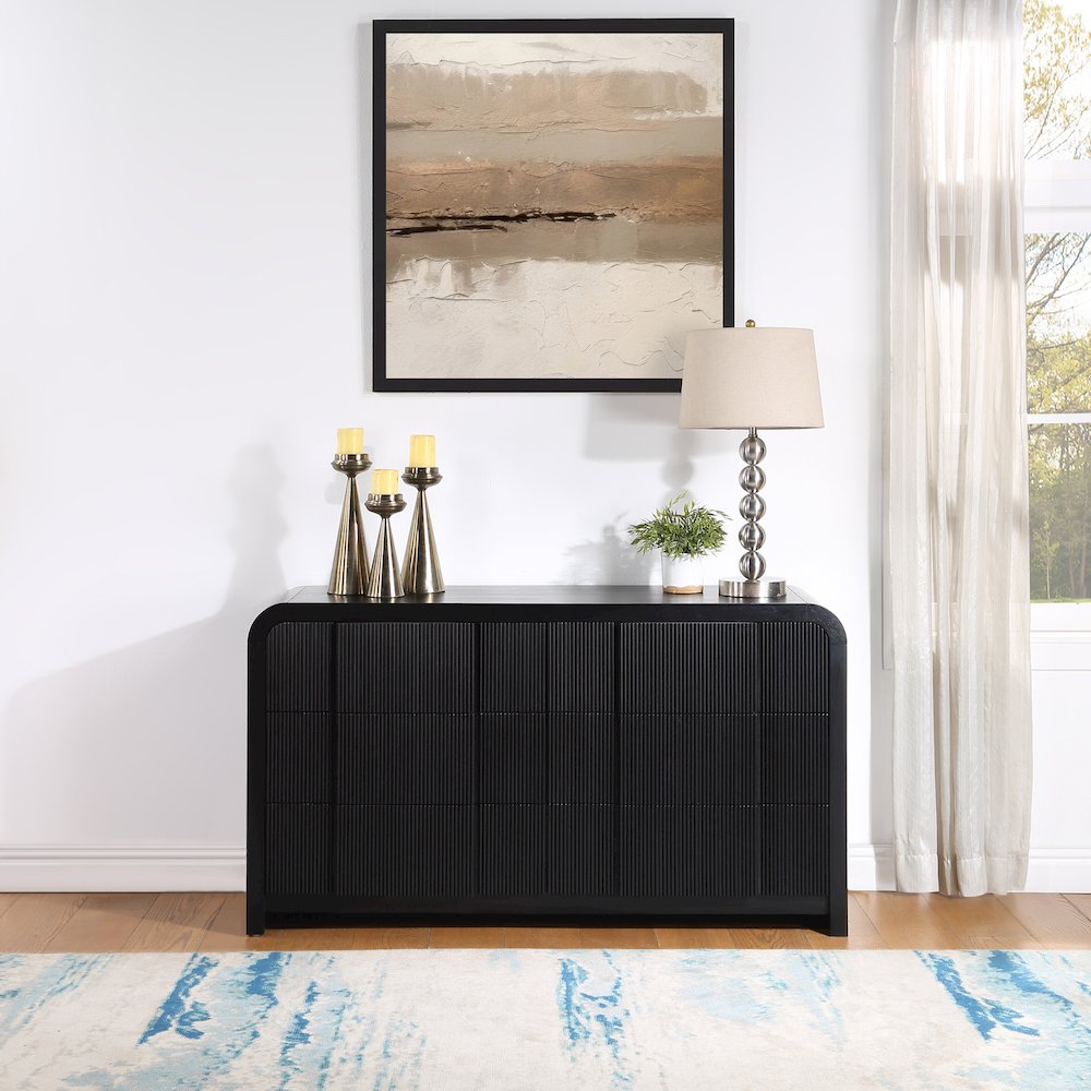 Fluted Black Dresser