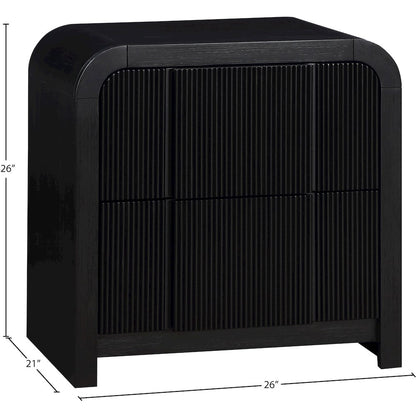 Fluted Black Night Stand