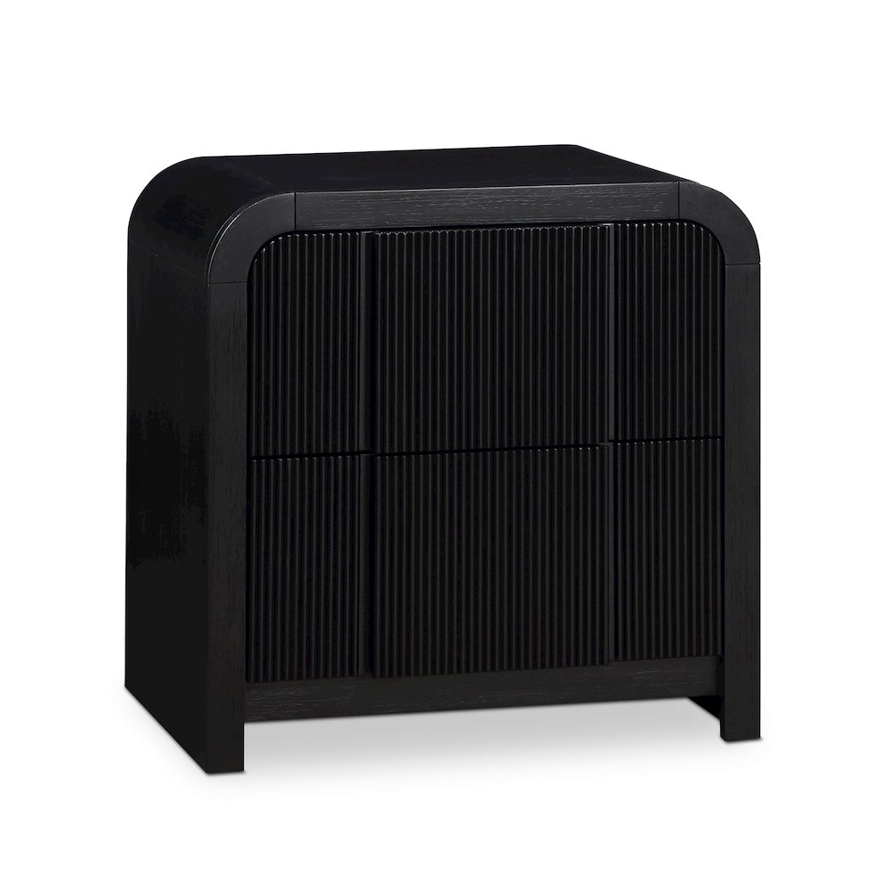 Fluted Black Night Stand