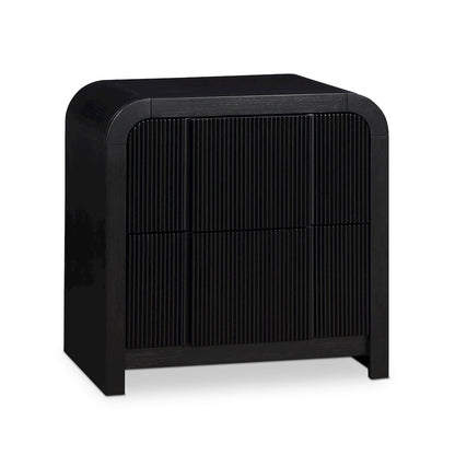 Fluted Black Night Stand