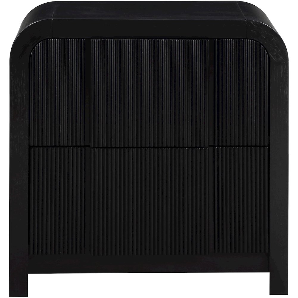 Fluted Black Night Stand