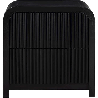 Fluted Black Night Stand