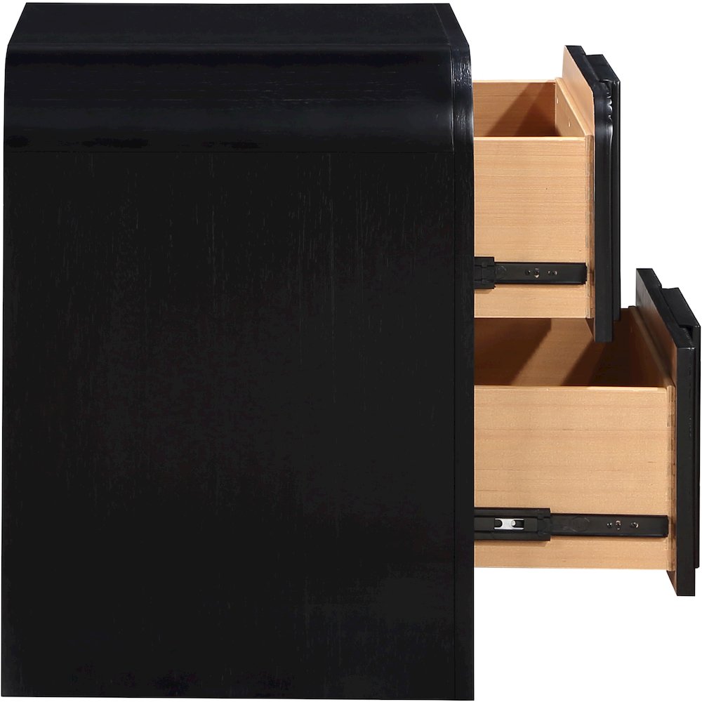 Fluted Black Night Stand